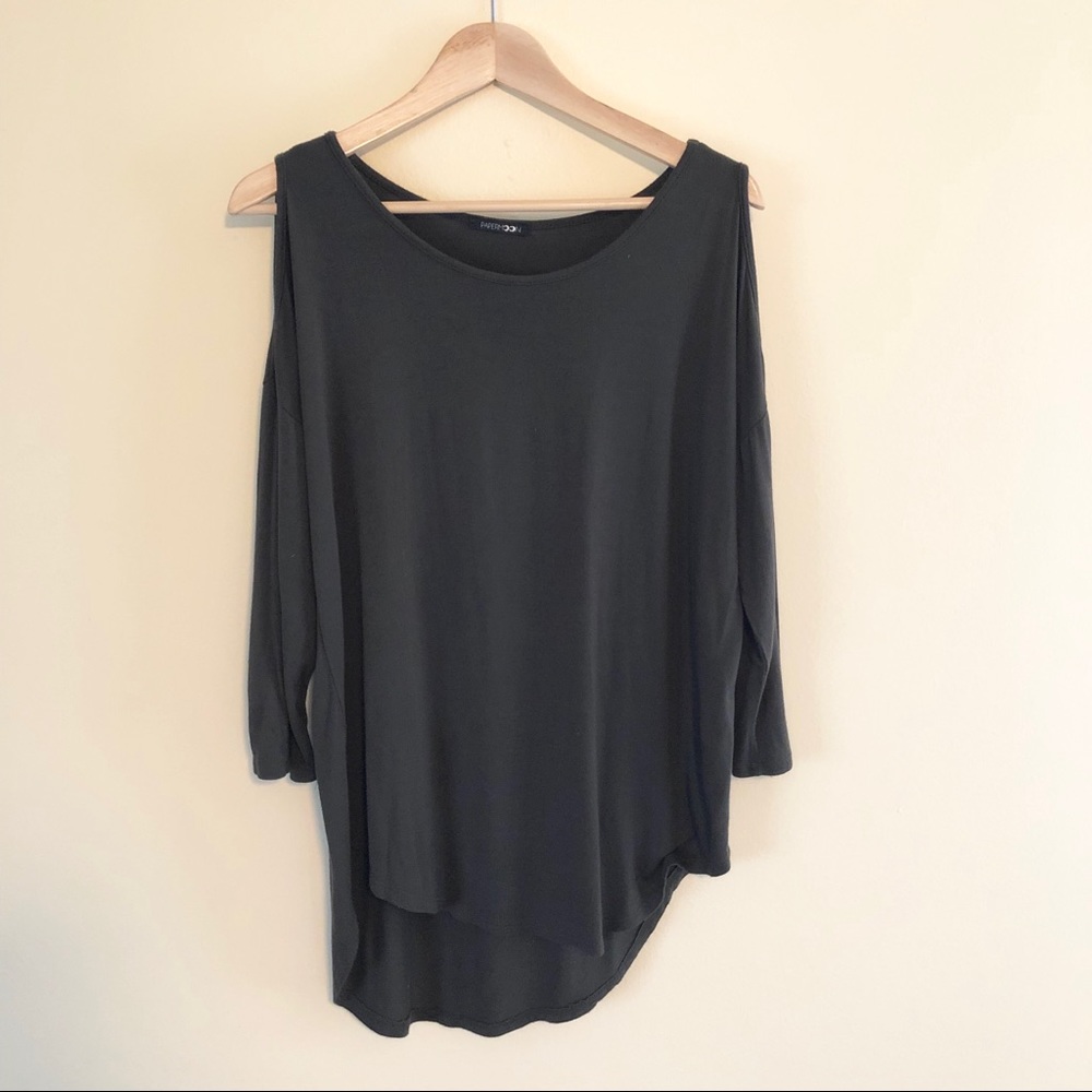 Papermoon Stitch Fix olive green cold shoulder top